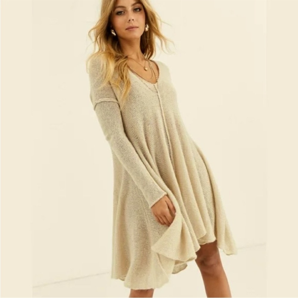 Free People Dancing In The Forest Alpaca
Blend Tunic Sweater Dress - EUC